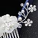 Cubahop Brautschmuck mit Blumen-Haarkamm, silberfarben, Brautschmuck, Kristall, Haarschmuck, Strass, Blumen-Kopfschmuck für Damen und Mädchen
