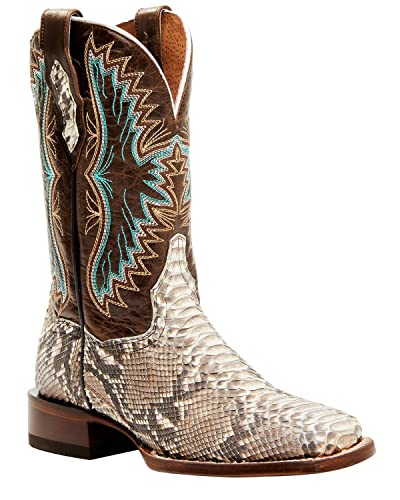 Dan Post Women's Back Cut Natural Python Exotic Western Boot Broad Square Toe - Dps730