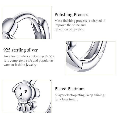 Cute Dog Small Hoop Earrings For Women Girls Teens 925 Sterling Silver Sensitive Ear Puppy Cartilage Sleeper Hoops Helix Stud Clip For Pet Lover Animal Jewelry Birthday Christmas Gifts For Daughter #TOP7