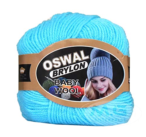 Image of OSWAL 100% Acrylic Wool Sky 8 GMS Wool 4 ply Wool Ball Hand Knitting Wool /Art Craft Soft Fingering Crochet Hook Yarn- Art-AECE