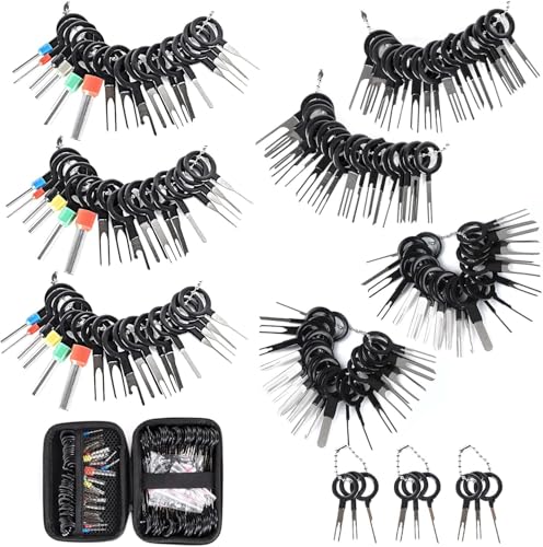 Image of Terminal Removal Tool Kit 139 Pcs Depinning Tool Electrical Connector Pin Removal Tool Kit Pin Extractor Tool Set Wire Terminal Release Tool for Automotive Car Household Devices