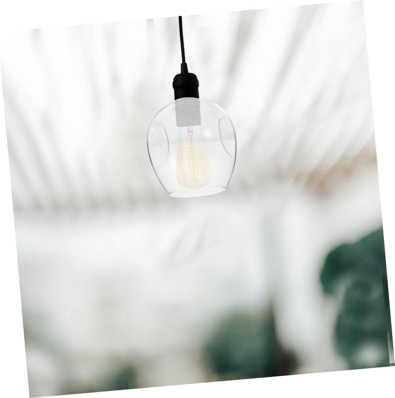 LIFKOME Glass Lamp Shade Replacement for Ceiling Lights 2-Piece Globe Light Fixture Compatible Pendant and Sconce Lighting Double Hole Design