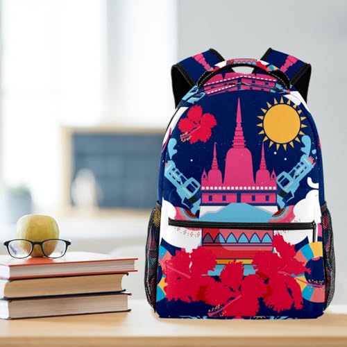 Sac à dos de voyage décontracté filles garçons grand format multicolore - 5