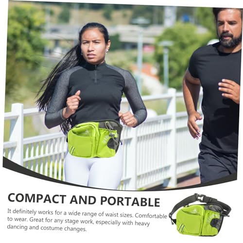 BRIGHTFUFU Pacote bolsa de cintura esportiva bolsa de cintura verde garrafas de água bolsos de cicli