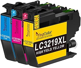 YINGCOLOR LC3219XL LC3217 Ink Cartridges for Brother 3219XL LC3219 LC3217 Cyan Magenta Yellow Ink Cartridges for Brother MFC-J6930DW MfC-j5330dw MfC-j6530dw MfC-j5335dw MfC-j5330dw (3 Pack)