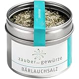 Zauber der Gewürze Bärlauchsalz, Bärlauch-Salz, verfeinert Fleisch-, Gemüse- oder Kartoffelgerichte, Nudelsaucen, Dips, Dressings und herzhaften Quark, Top-Qualität in Aroma-Dose, 65 g