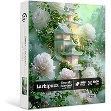 Flowers Puzzles for Adults 1000 Pieces, Rose Flower Jigsaw Puzzles Architecture Landscape, Larkipuzz Nature Garden Theme as House Decor