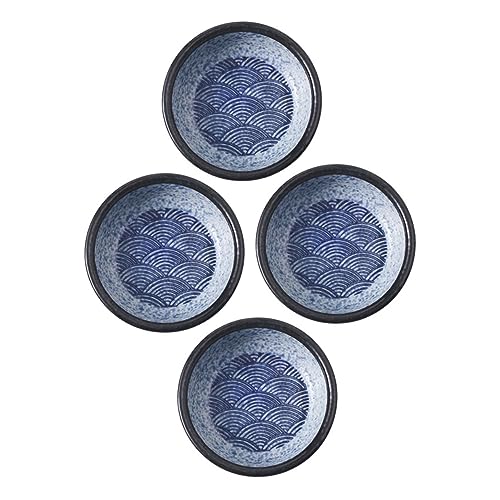 FUNOMOCYA 4 Pezzi Ciotole Piccole Per Salse Ciotole Per Condimenti Piccolo Piatto in Ceramica Ciotola Bassa Piatto Per Salse Per Feste