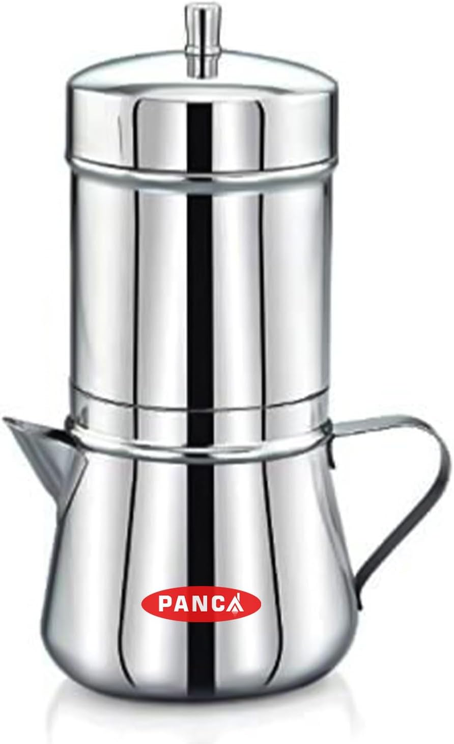 PANCA Stainless Steel Premium Filter Coffee Maker With Handle, Mocha Pot, 4-6 Cups, Large, 250ml (304 Grade SS)