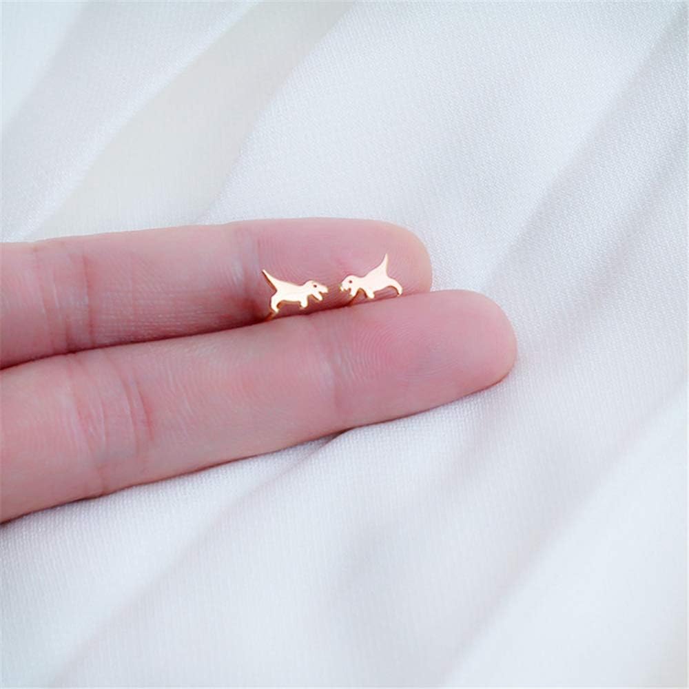 Mini Cute Dinosaur Stud Earrings for Women Girls Men Sterling Silver Hypoallergenic Tiny Dragon Brontosaurus Animal Cartilage Tragus Post Fashion Minimalist Jewelry - Image 5