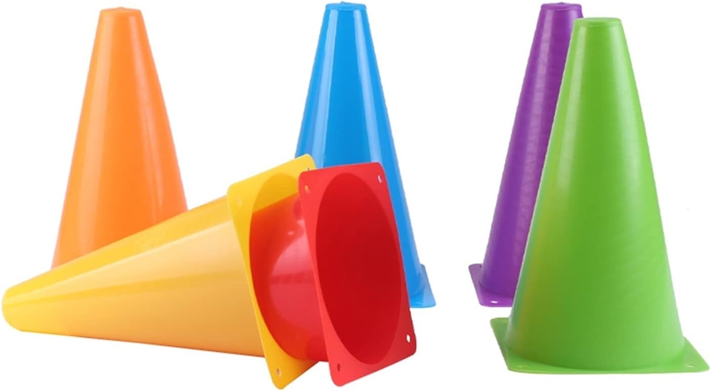 Agility Training Cone 10 Pieces of Plastic Sports Training Agility Cones, 23cm/9" Traffic Marking Cone, Used for Football, Basketball, Indoor and Outdoor Games (Size : 10pcs)