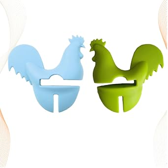 Uonlytech 2pcs Silicone Pot Clips in Cartoon Chick Shape, Spill-proof and Overflow Stopper Kitchen Cooking Utensil Holder, Anti-scald Pot Side Clips for Cooking Helper Random Color
