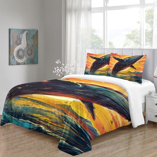 Ensemble de literie 3pcs baleine microfibre premium King size - 5