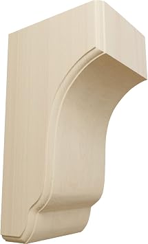Ekena Millwork COR04X05X10CPRW Capistrano Mission Wood Corbels, 4 3/4"W x 5 1/2"D x 10"H, Rubberwood