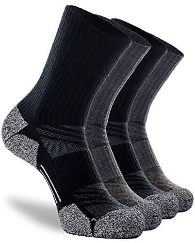 CWVLC Compression Athletic Quarter Socks Cushioned For Men Women, 4-pairs (Grey2,white2), XL
