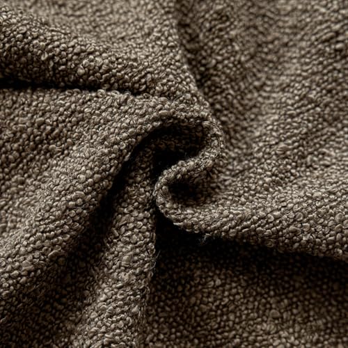 Image of Foindtower Set of 2, Decorative Textured Boucle Throw Pillow Covers Accent Solid Pillow Cases Soft Cozy Couch Cushion Case for Chair Sofa Bedroom Living Room Home Decor 24x24 Inch Light Brown