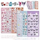 【6枚セット】ぷくぷくシール 3dシール 手帳用 可愛い 立体 Mocasa ぷっくり かわいい ステッカー 手帳 女の子 透明 台紙 用 泡ステッカー ジュエル風 手帳用 diy用 水筒用 携帯電話飾り用 手芸用品