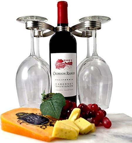 Mango Steam 6 Bottle Counter-top Wine Rack - Storage Organizer for Kitchen Countertops, Pantry, Fridge - (Black)