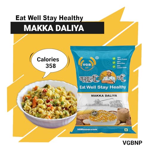 Image of Vasani G Makka Daliya | Corn Porridge | Maize Zea-Mays Makki Makai Sweet Corn Popcorn | Cracked & Broken Corn Dalia for Upma Lapsi Rava Kanji Khichdi Cereal Flakes - 1 kg