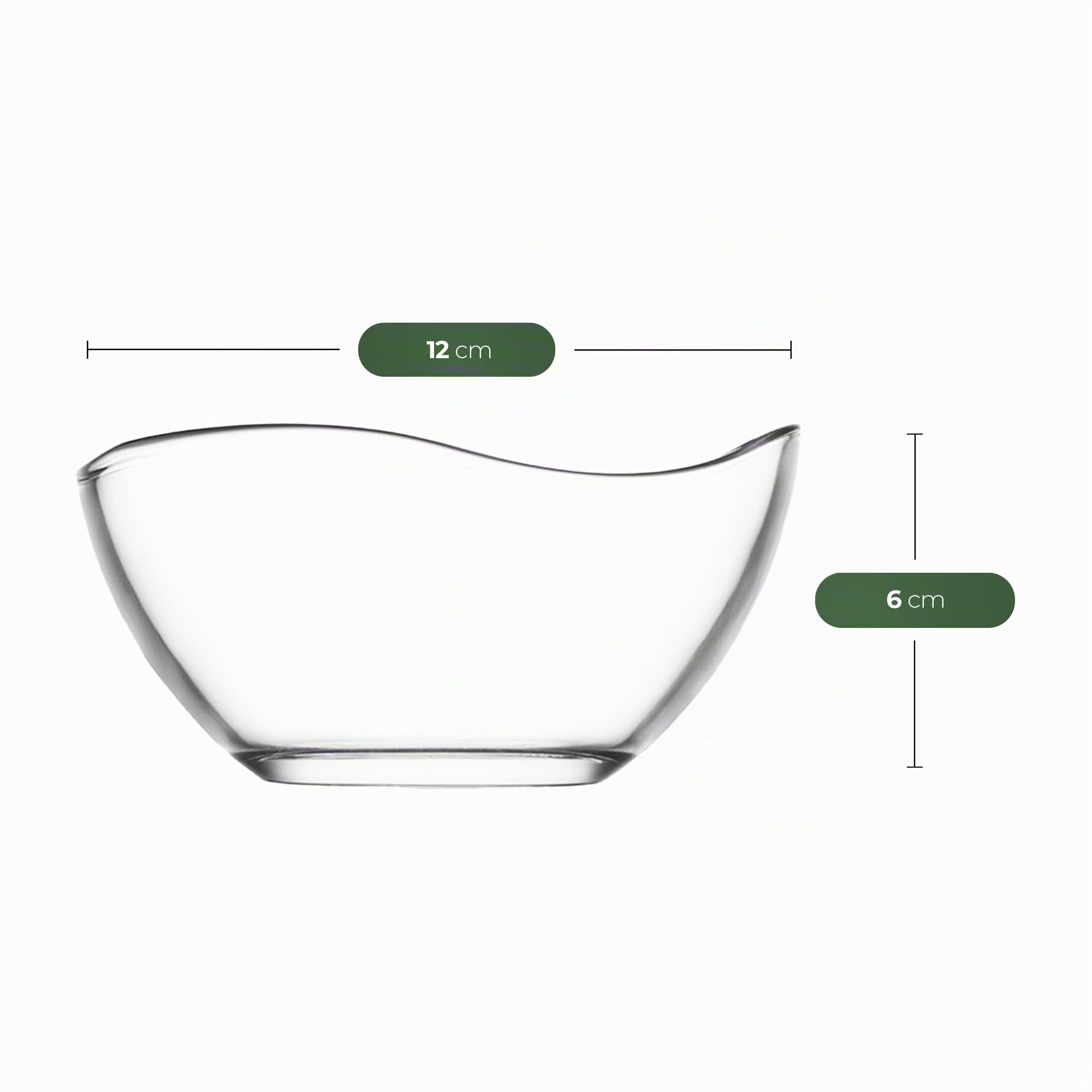 NORDIC SCHILLER Dessert Bols en Verre, Lot de 12 310ml SANS PLOMB Bols à Dessert en Verre, Verres à Dessert, Bols de Service, Bols à Sauce, Plats à Sauce, Tasses à Desserti Bol à Crème Glacée