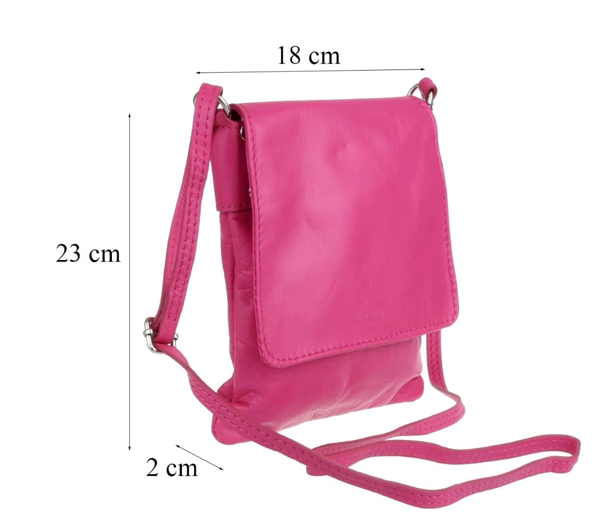 Girly Handbags Bolso bandolera de piel italiana para mujer, bandolera pequeña de piel suave
