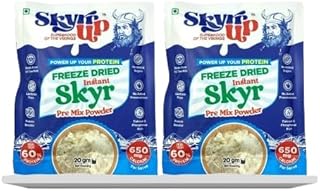 Skyrrup Instant Skyr Powder – Original Flavor | 45% High-Protein Drink Mix | Lactose-Free, Sugar-Free, No Preservatives | Freeze-Dried 20g Sachets (Pack of 2)