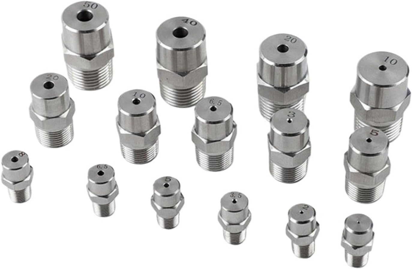 0 Degree Stainless Steel Full Cone Spray Nozzle - 1/4" & 1/8" BSPT High Impact Cooling Sprayer(1/8 3.0mm)