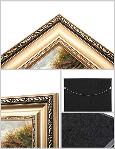 DECORARTS - River Landscape 1903, by Peder Mork Monsted Oil Painting Reproductions. Giclee Print Stretched Framed size: 36x22 - Image 5