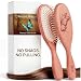 Natural Wood Bristle Hair Brush, Gentle Massage, Pear Wood Handle, Made in Germany, Model PWW, For All Hair Types, Rounded Wood Pins, Anti-Static, by Desert Breeze Distributing