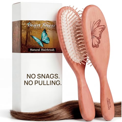 Natural Wooden Hair Brush for Women – Anti Breakage Wood Bristle ...