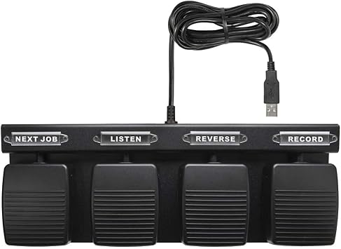 ECS 4 Button Hands-Free Dictation Foot Pedal for Medical Applications