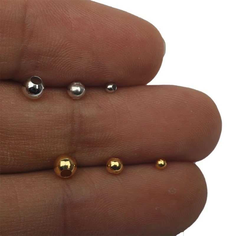 200 cuentas metálicas redondas para pesca 2-4mm miniatura 3