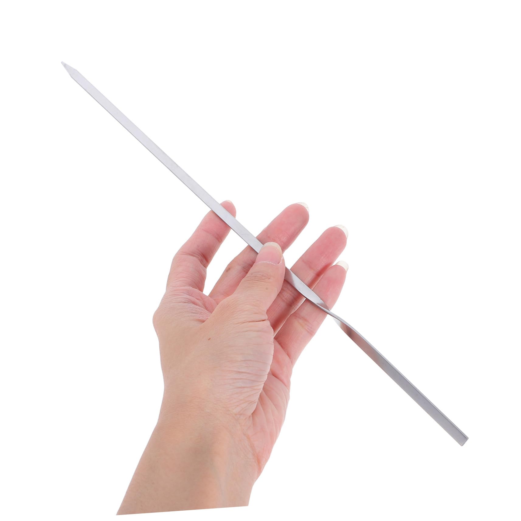 Brocheta para Asar 30 Piezas de Acero Inoxidable Reutilizable | Plata, Diseño Aislante del Calor y Agarre Cómodo, Firme para Carne y Verduras, 1 Juego