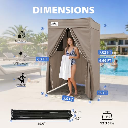 EAGLE PEAK 4x4 Pop Up Changing Tent, Flat Top Changing Room, Brown miniatura 4
