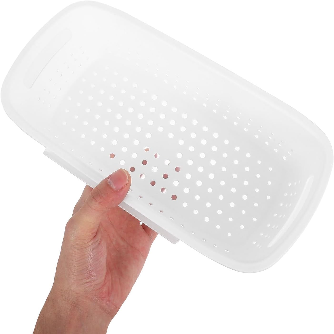 ARTIBETTER Reusable Colander Basket with Wall-Mount Design Space-Saving Kitchen Strainer Bowl for Washing Fruits and Vegetables White Drain Filter for Organized Kitchen