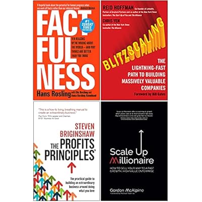 Factfulness, Blitzscaling, The Profits Principles, Scale Up Millionaire 4 Books Collection Set