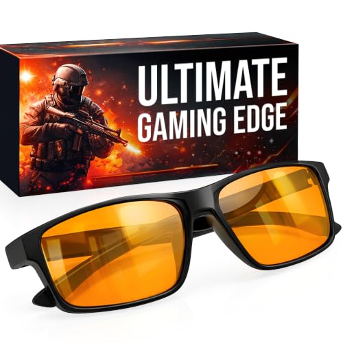 Gaming Glasses &bull; Blue Light Blocking Computer Screen Glasses | Anti Fatigue & Eyestrain | ONE...