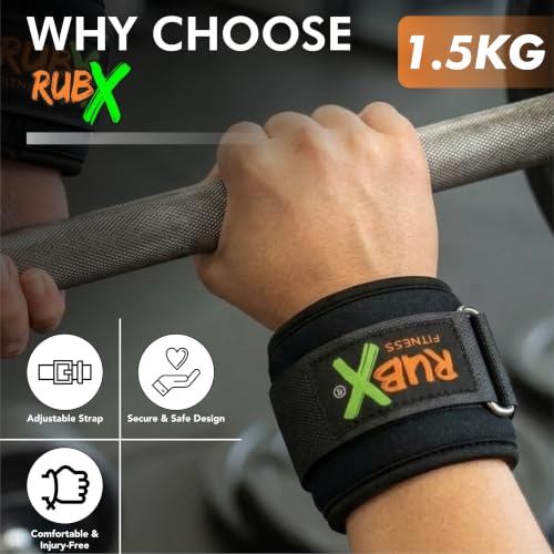 Image of RUBX Ankle Weights 1.5kg X2 Pcs Wrist Strap For Gym AnkleWeight Cuff 1.5kgs Leg Weight For Men & Women Weights For Legs For Training, Workout Unisex Weight Neoprene Resistance 1.5kg X 1 Pair
