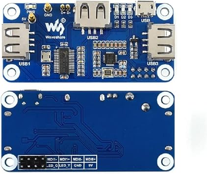 PoE Ethernet/USB HUB HAT for Raspberry Pi Zero,Compatible with Zero/Zero W/Zero WH,3X USB 2.0 Ports,802.3af-Compliant