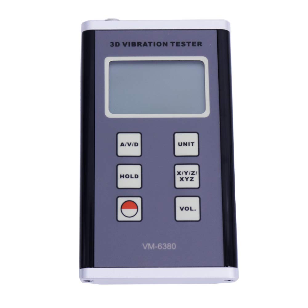 VM-6380 Digital Vibration Tester Portable 3D VM6380 3-Axis Piezoelectric Machinery Vibrometer Frequency 10Hz~10kHz Acceleration