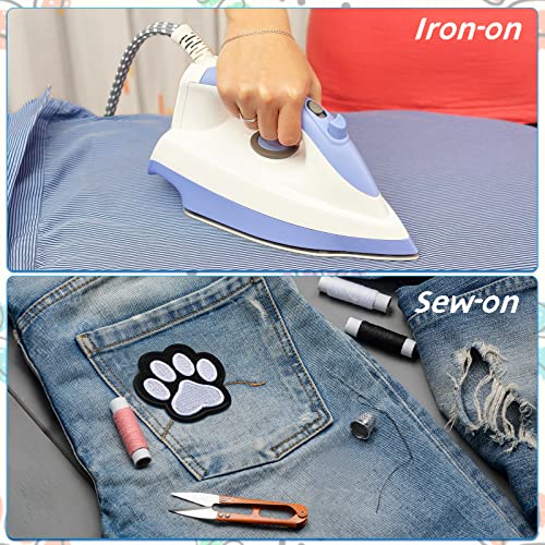 Iron On Patches Paw Print Dog Cat Paw Print Iron On Patches For Clothing Black White Paw Sticker Patches Cute Fabric Stickers Wild Animals Patch Diy Embroidery Sticker Patches (24 Pcs) #TOP4