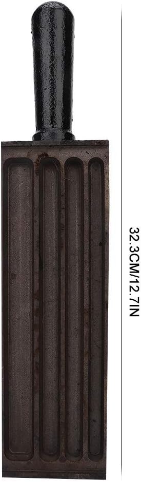 Copper Stamp Ingot Mold, 12.7" Cast Iron Crucible for Gold Silver Copper Steel Aluminum Brass Metal Melting Smelting Container - High Thermal Conductivity, Tapered Design Easy to Demold