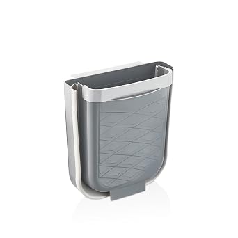 ARVALE Foldable Hanging Kitchen Undercounter Trash Can - Closet Inside and Outside Hideable | Grey