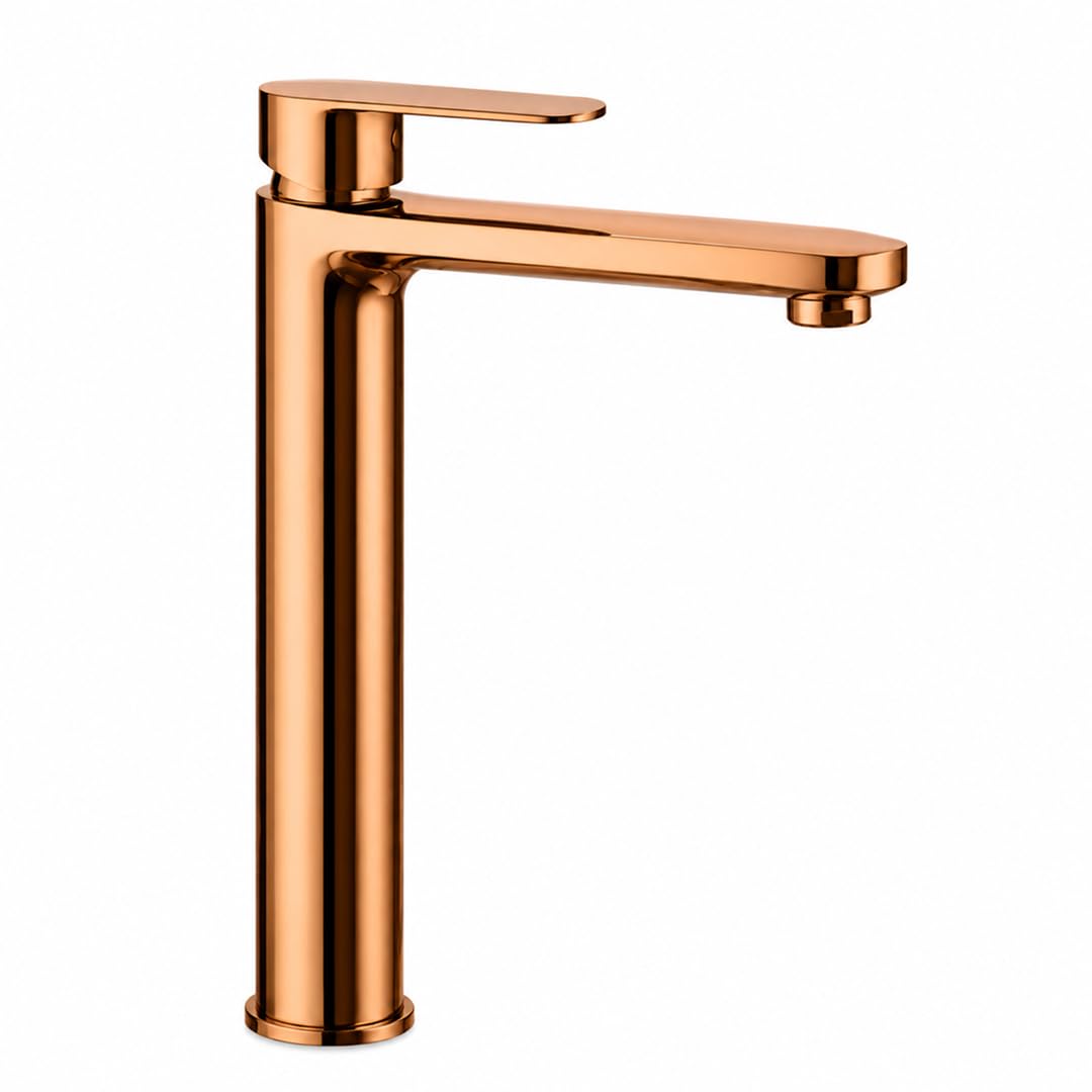 Maipo Dove Rose Gold Single Lever Tall Boy Basin Mixer Tap, Solid Brass Bathroom Faucet, Hot & Cold Water Mixer, Foam Flow Water Saving Technology-image-22