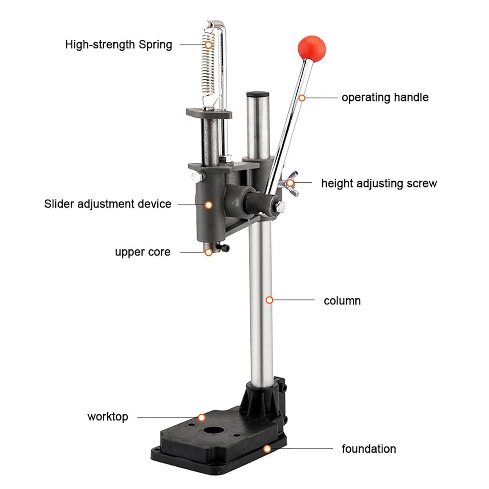 Máquina de Troquelado Manual, Troqueladora de Cuero Ajustable en Altura, para Diversos Materiales. Troqueladora y Perforadora de Husillo