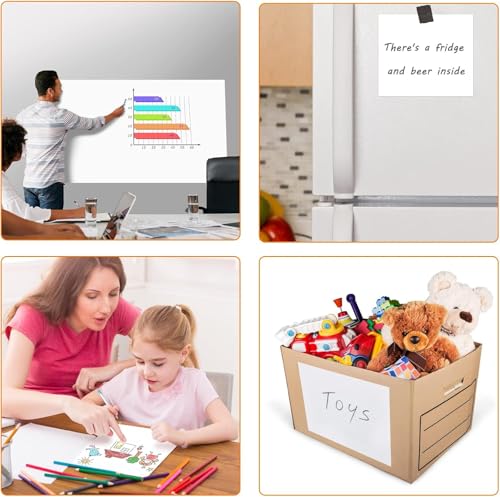 Image of HOME13 White Board Wall Sticker Removable Self Adheisve White Borad Wallpaper with Marker for Home School Office College (24x60 Inch)