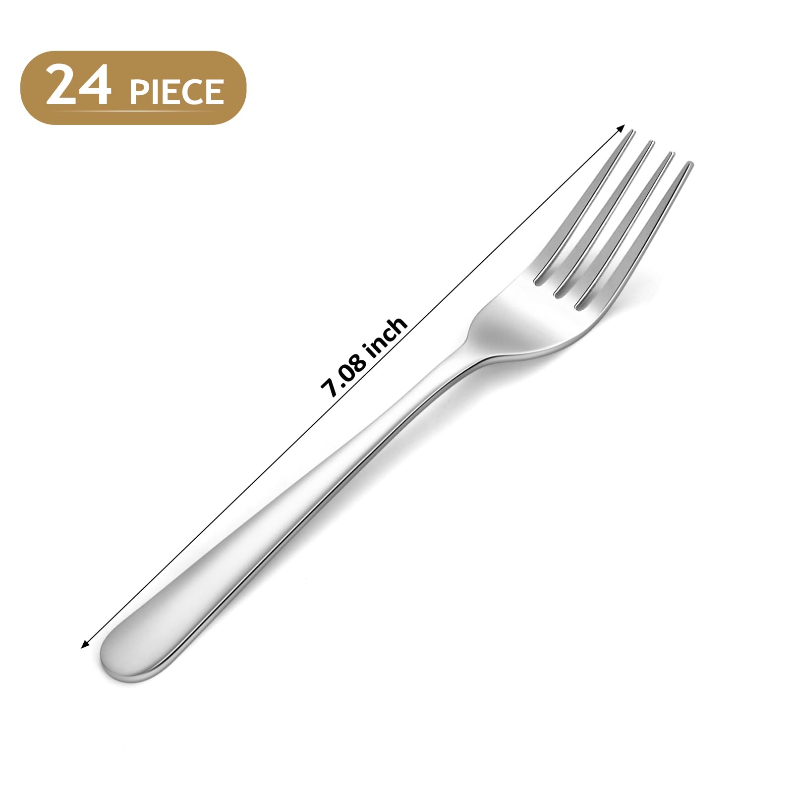 Dinner Forks, 24-Piece Stainless Steel Forks Set, 7.1 Inch Silverware Forks — Amazon image 2