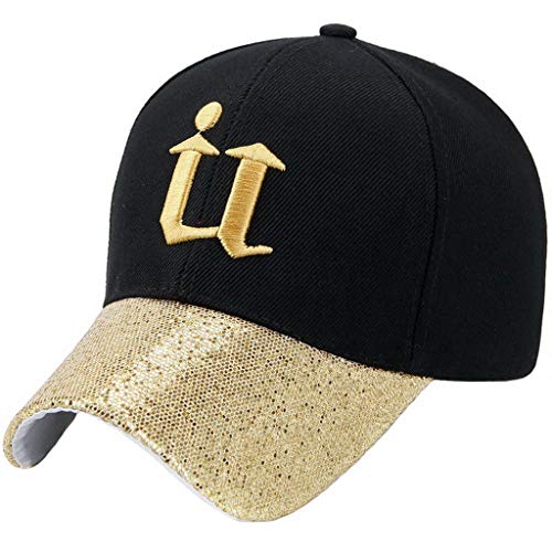 Ukerdo U Gorras de Béisbols Sombreros Mujer Hombre Ajustable Sequin Deportes Golf Corriendo Sol Gorras (D)