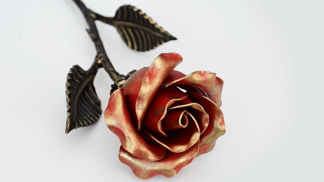 Cadeau Femme 24K Rose Plaqué Or Rose Eternelle Rose En Or Gold Rose