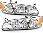 ACANII - For 2000-2001 Toyota Camry OE Factory Style Headlights Headlamps w/Corner Lights Signal Lamps 4pcs Left+Right